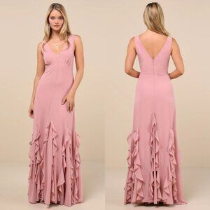Lulu's Pink Maxi Dress